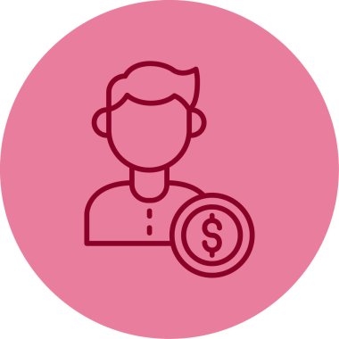 Yatırımcı. Web simgesi basit illüstrasyon