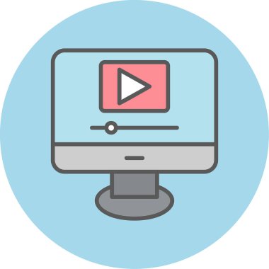 Video oynatıcı ikon vektör illüstrasyonu 