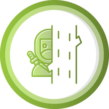 Ninja simgesi vektör illüstrasyonu 