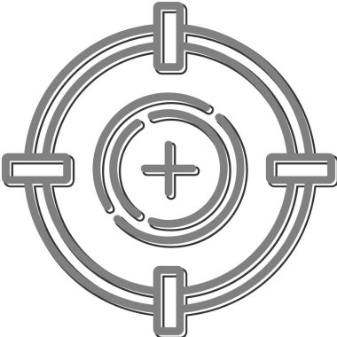 Crosshair simgesi, vektör illüstrasyonu basit tasarım