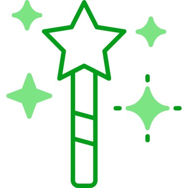 Sihirli değnek simgesinin vektör çizimi