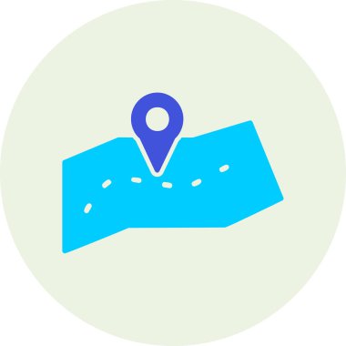 harita simgesinin vektör illüstrasyonu 