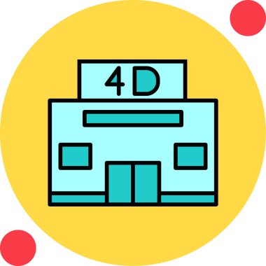 4d Sinema ikonu vektör illüstrasyonu