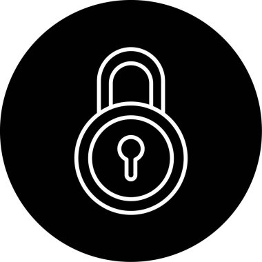 kilit düz simge vektör çizim