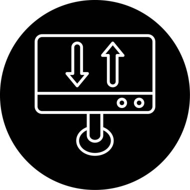 Monitör simgesinin vektör illüstrasyonu 