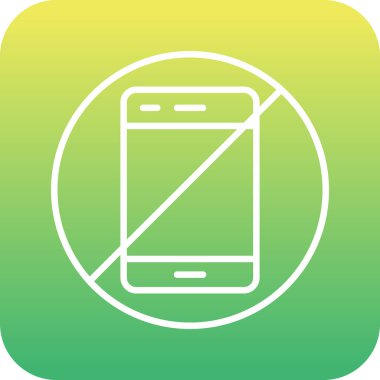 Cep telefonu yasak işareti. Web simgesi basit tasarım