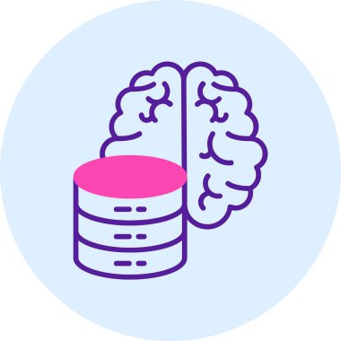 veritabanı beyin simgesi, vektör çizimi 