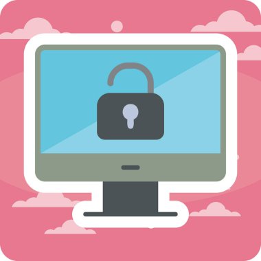 Güvenli olmayan bilgisayar vektör simgesi modern basit illüstrasyon