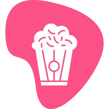 Patlamış mısır. Web simgesi basit illüstrasyon                                  