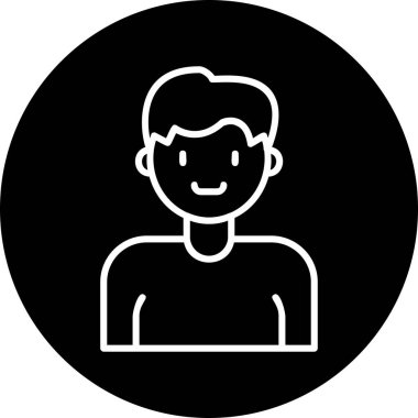 İnsan avatar web simgesi basit illüstrasyon 