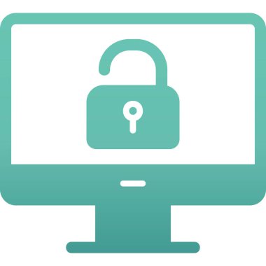 Güvenli olmayan bilgisayar vektör simgesi modern basit illüstrasyon