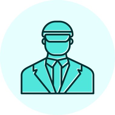 Güvenlik subayı simgesi, vektör illüstrasyonu basit tasarım