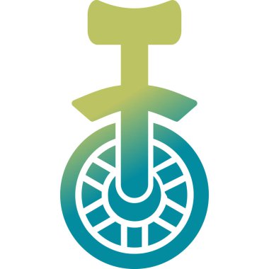 Tek tekerlekli bisiklet. Web simgesi basit illüstrasyon