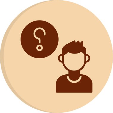 Müşteri Soru simgesi, vektör illüstrasyonu. Logotype. Konuşma balonunda soru işareti olan çocuk Avatar 'ı  