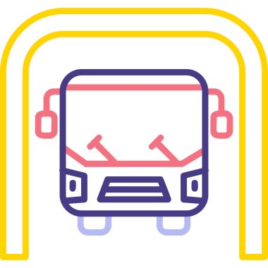 bus simgesi basit vektör illüstrasyonu 