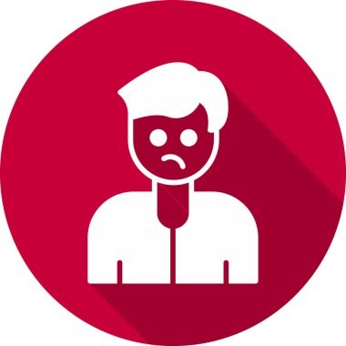 Üzgün adam. Web simgesi basit illüstrasyon