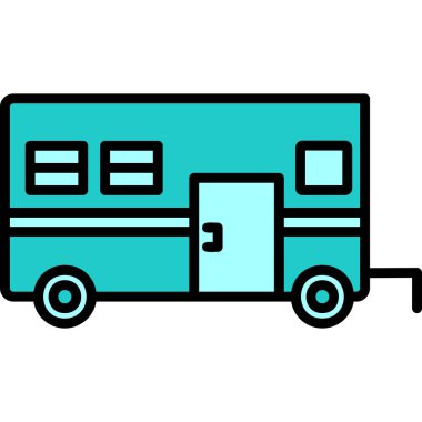 Camper van simge vektör çizim