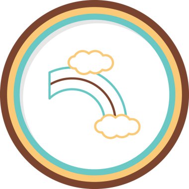 Bulutlu gökkuşağı. Web simgesi basit illüstrasyon