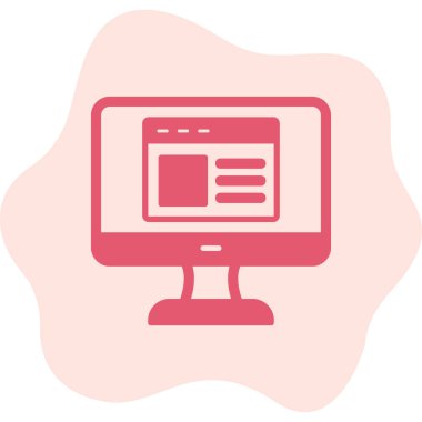 Web sitesi işareti, vektör illüstrasyonlu blog simgesi, bilgisayar ekranı