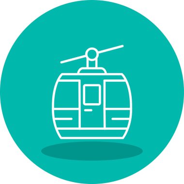 Kablo araba simgesi, vektör illüstrasyonu 