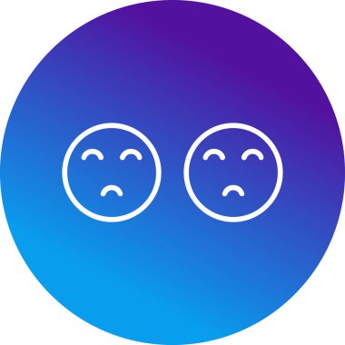 Üzgün surat ifadeleri. Web basit illüstrasyonu