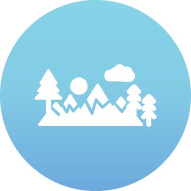 Bir dağ manzarasının vektör çizimi 