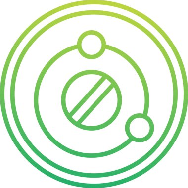 Güneş sistemi, galaksi ikonu. Beyaz arkaplanda izole