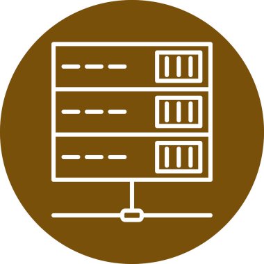 bilgisayar sunucu simgesi, vektör illüstrasyonu basit tasarım