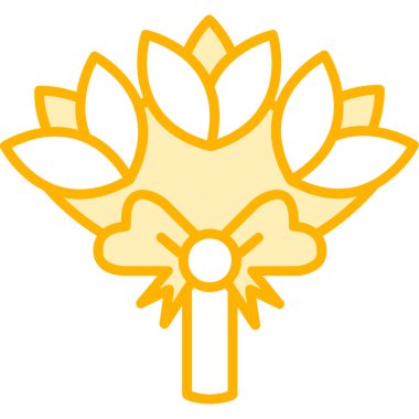 Çiçek buketi. Web simgesi basit illüstrasyon