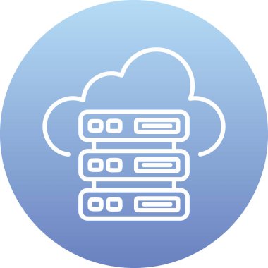 Bulut Sunucusu simgesi, vektör illüstrasyonu basit tasarım