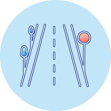 Otoyol. Web simgesi basit illüstrasyon 