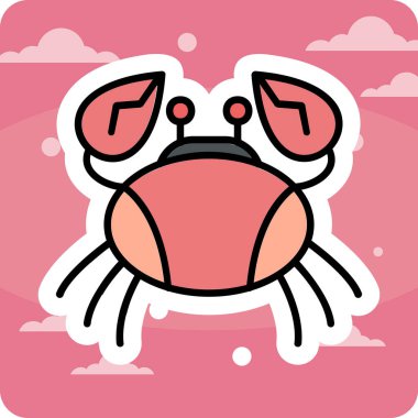 Yengeç simgesi, vektör illüstrasyonu basit tasarım 