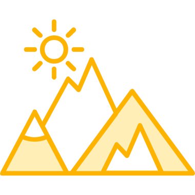 Dağlar. Web simgesi basit illüstrasyon  