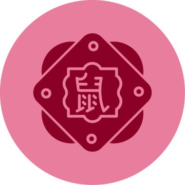 Çin Zodiac fare sembolü, vektör illüstrasyonu