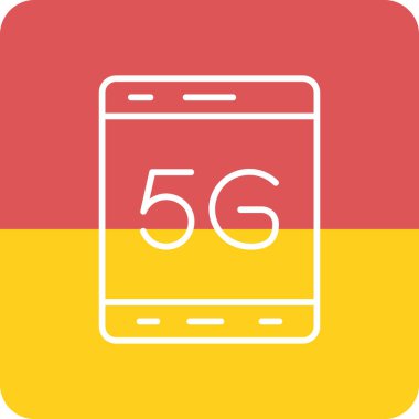 Tablet ikon vektör illüstrasyonunda 5g İnternet