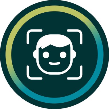 Yüz tanıma. Web simgesi basit illüstrasyon