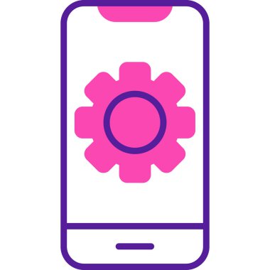 akıllı telefon ayarlama web simgesi vektör çizimi 