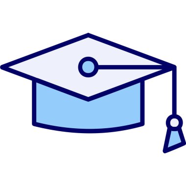 Mortarboard web simgesi basit illüstrasyon