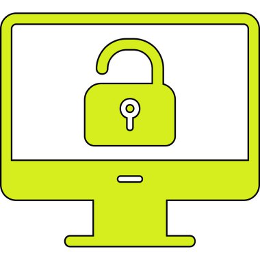 Güvenli olmayan bilgisayar vektör simgesi modern basit illüstrasyon