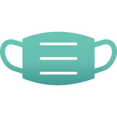 Tıbbi maske ikonu, düz stil. vektör illüstrasyonu 