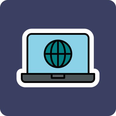 dizüstü bilgisayar simgesi, vektör illüstrasyonu basit tasarım