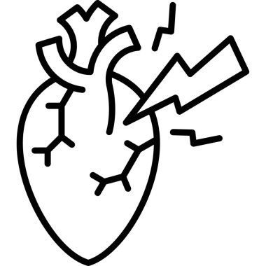 Kalp krizi. Web basit hastalık simgesi