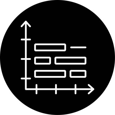 Gantt Grafik Ağ simgesi, vektör illüstrasyonu
