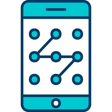 Mobil Desen Kilit simgesi, vektör illüstrasyonu