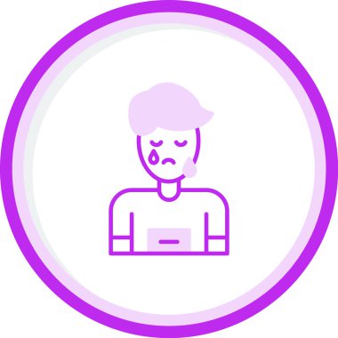 Mutsuz adam simgesi vektör çizimi