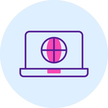 dizüstü bilgisayar simgesi, vektör illüstrasyonu basit tasarım