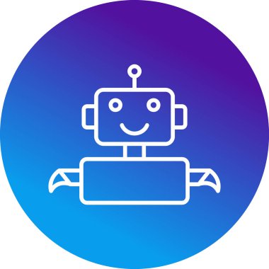 robot düz simgesi, vektör illüstrasyonu 