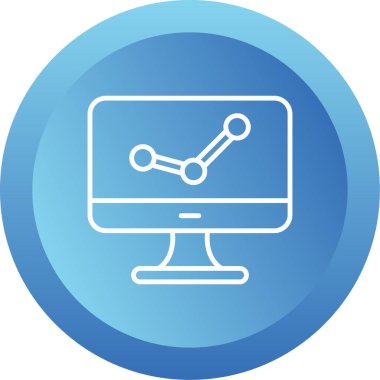 bilgisayar izleme simgesi, vektör illüstrasyonu basit tasarım