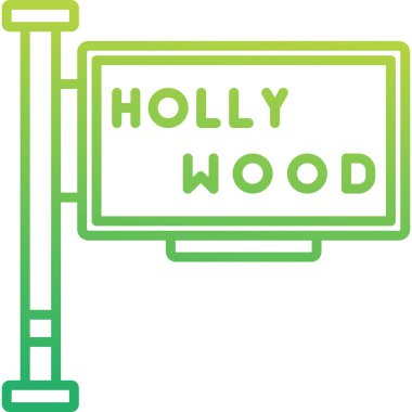 Hollywood simgesi web simgesi, vektör illüstrasyonu