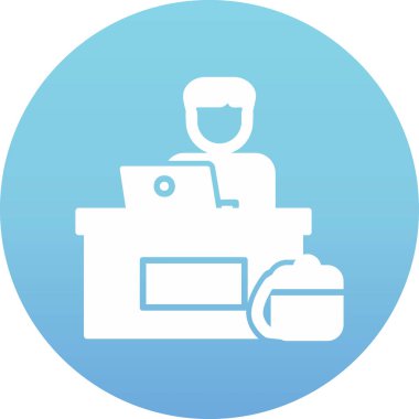 ofis çalışanı simgesi vektör illüstrasyon